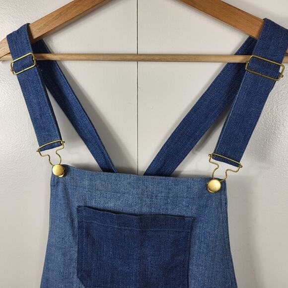 SSO Second Skin Overalls by Danielle Two Toned Blue Denim Patchwork Overalls | M - Picture 5 of 10